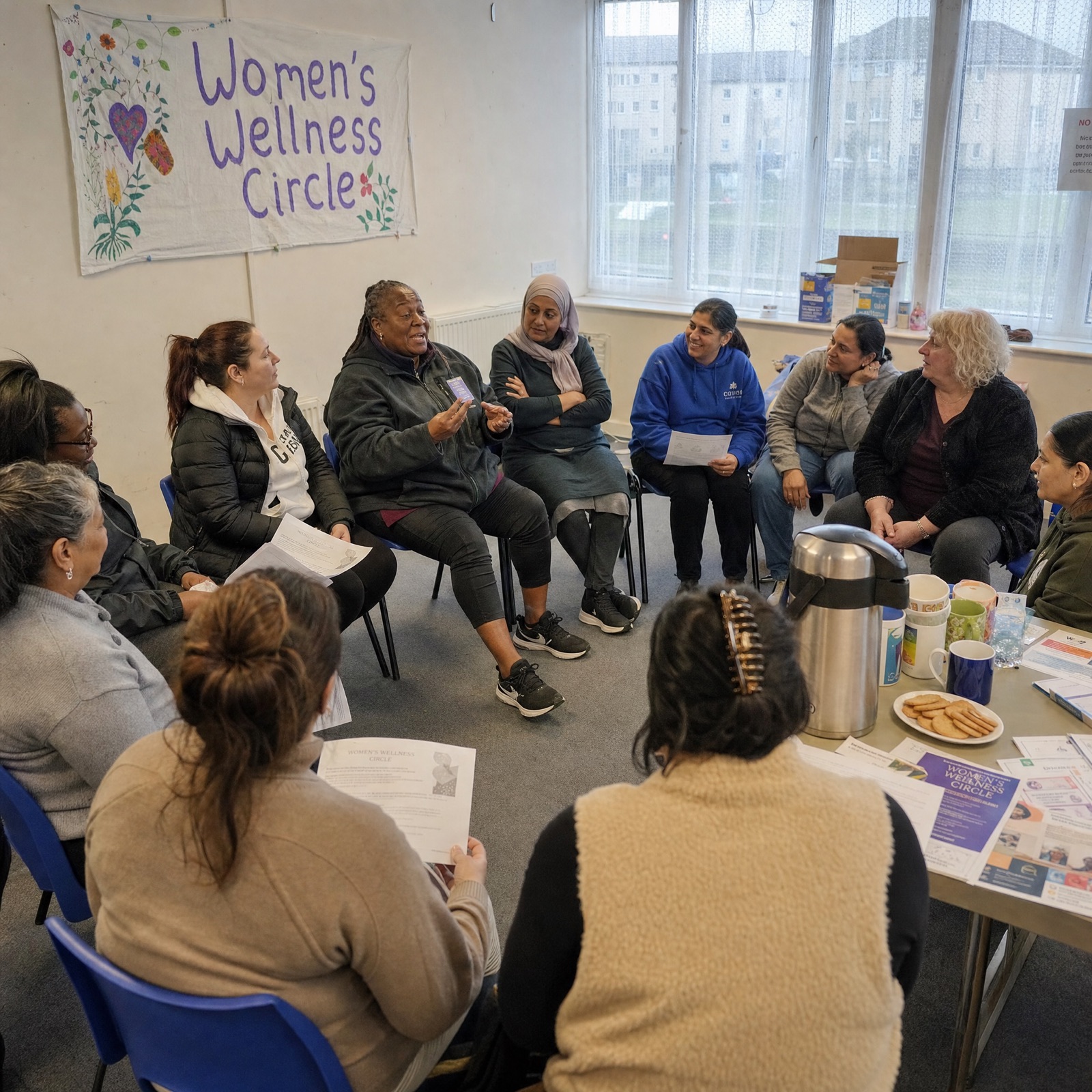 A workshop session in progress at a Motherwell church hall